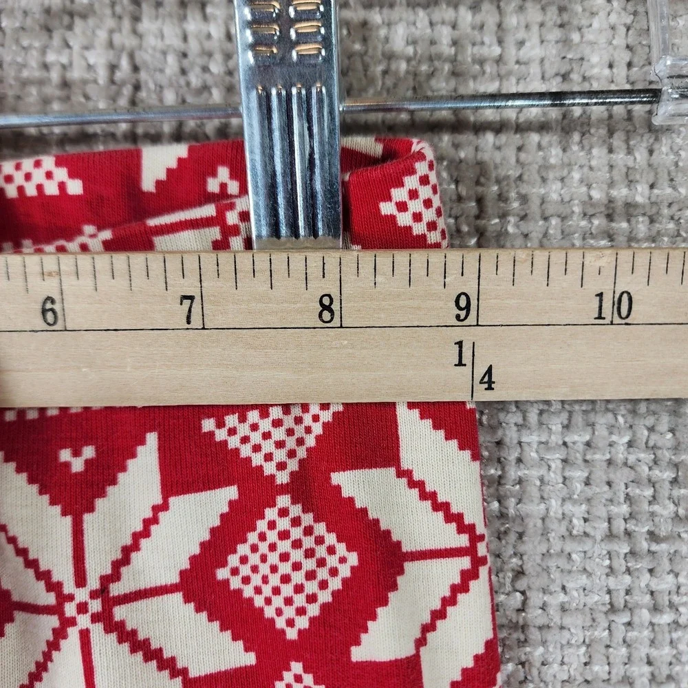 Hanna Andersson Organic Cotton Snowflake Pajama‎ Set Youth 6-7 Red Stretch Knit